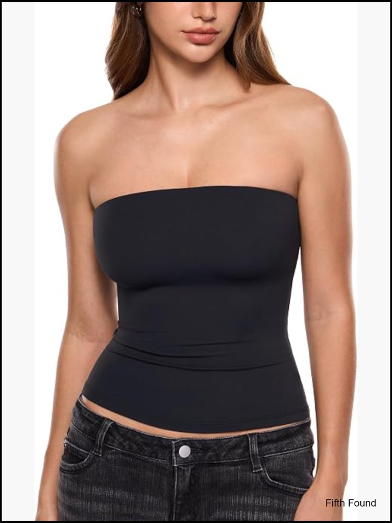 Padded Tank Top Built In Bra Strapless Tube Top Basic Going Out Tops Summer